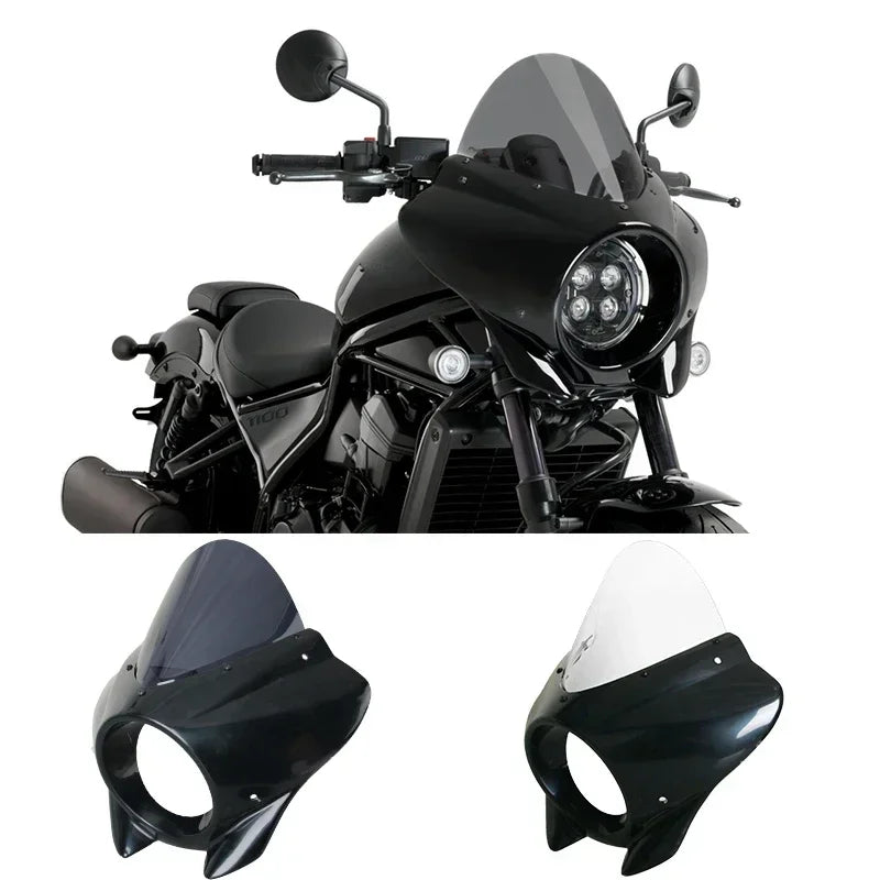 Para Honda CMX1100 Rebel Windscreen CMx1100 dos anos 2021, 2022, 2023, 2024 
Capa deflectora de vento para farol de moto, capa protectora para pára-brisas
